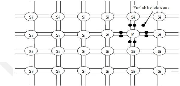 Şekil 1.14: Silisyumdaki donör atomunun şematik görünümü [31]. 