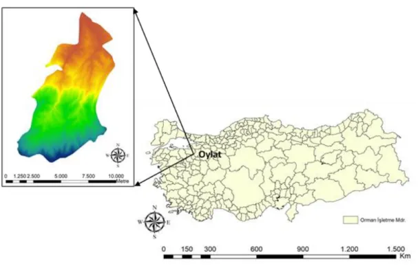 Şekil 3.1 : Çalışma alanının konumu 