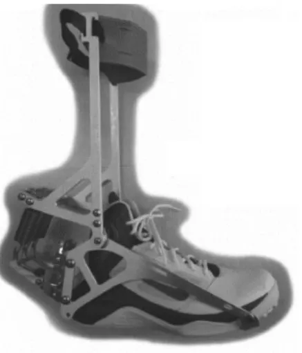 Şekil 1.22. Pasif elastik ayak bileği dış iskeletinin ayakkabı ile entegre edilmiş hali 