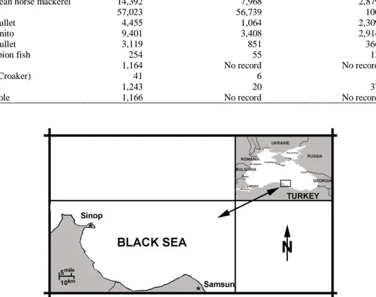 Figure 1. Fish sampling area from Sinop coasts of the Black Sea, Turkey. 