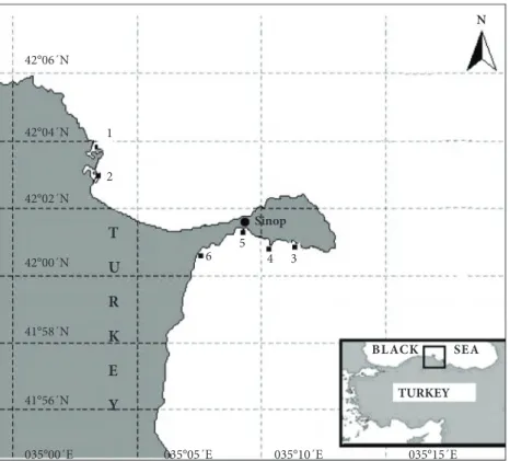 Figure 1. Study area with sampling sites.