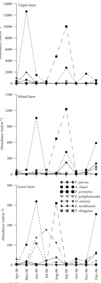 Figure 7. Fluctuations in abundance of major zooplankton 