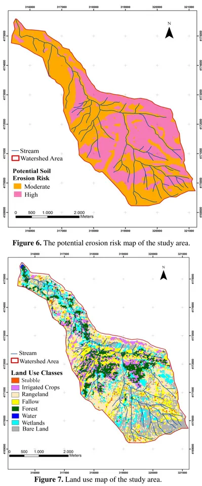 Figure 6. The potential erosion risk map of the study area. 