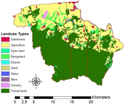 Figure 4. The landuse types in the study area 
