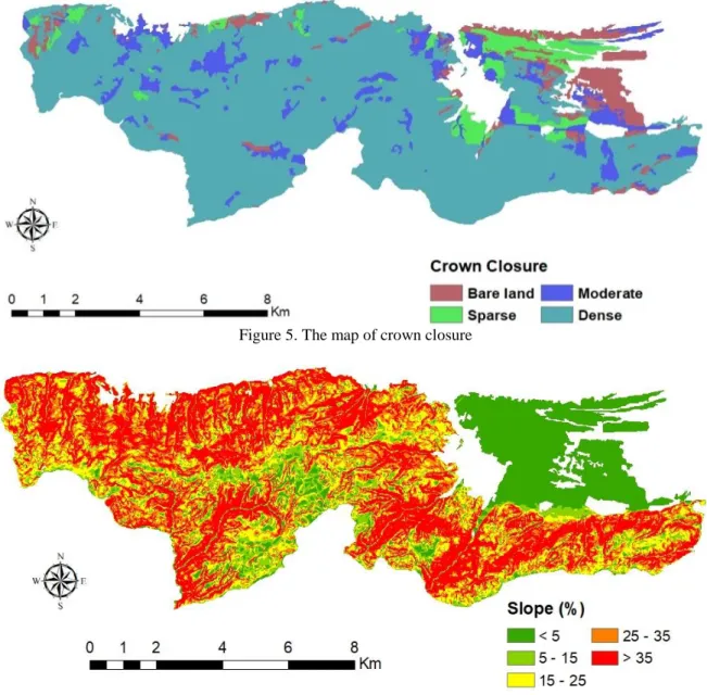 Figure 6. The slope map  3.2. Fire Risk Map 