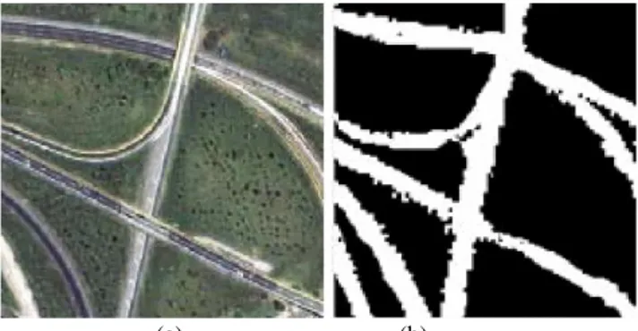 Figure 2. An example for CNN, (a) test image, (b) the result  obtained by convololutional network and post-processing stage