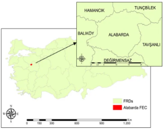 Fig. 1. Alabarda FEC in Kütahya  In  Alabarda  FEC,  a  serious  winter  storm  damage  occurred  in  winter  of  2015