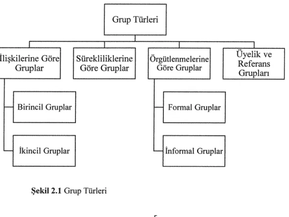Şekil 2.1 Grup Türleri