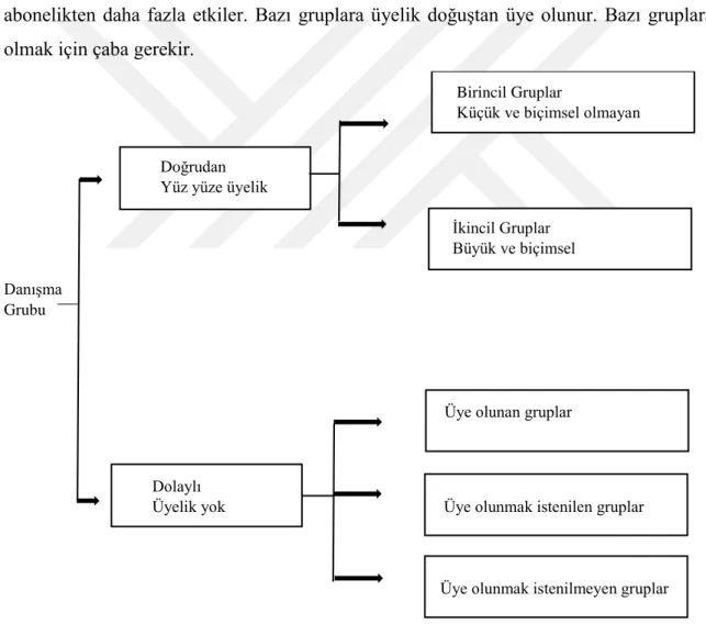 Şekil 2.11 Danışma Grubu Türleri (Lamb, Hair, &amp; McDaniel, 1992) 
