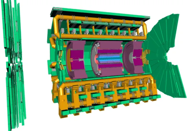 Fig. 3 Commissioning layout of the detector used for cosmic ray data