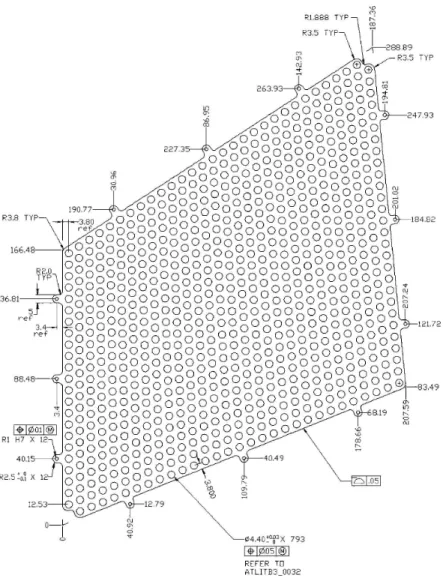 Figure 6. A straw alignment plane (divider). This figure shows a divider for the Type 2 module