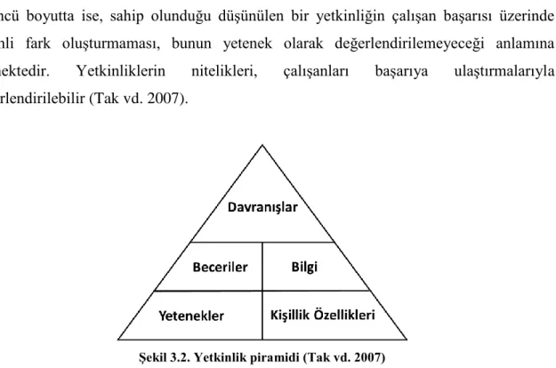 Şekil 3.2. Yetkinlik piramidi (Tak vd. 2007) 