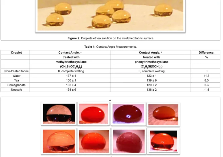 Table 1: Contact Angle Measurements.