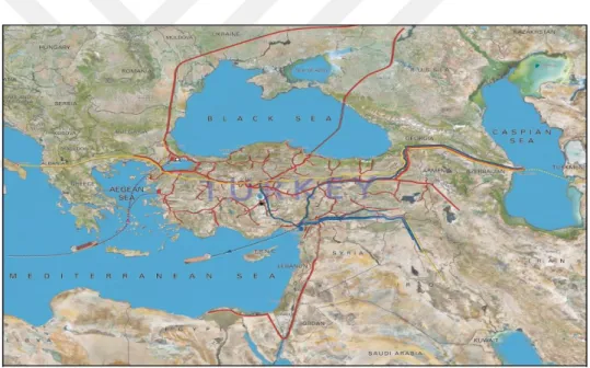 Figure 2.5: Natural Gas and Oil Transport Lines (General)  Source: BOTAŞ  Soruce:BOTAŞ 