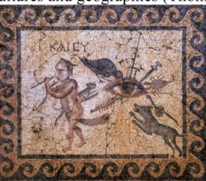 Figure 1. Roman-era mosaic from Antioch depicting a plethora of devices against the evil eye  (Clarke, 2009) 