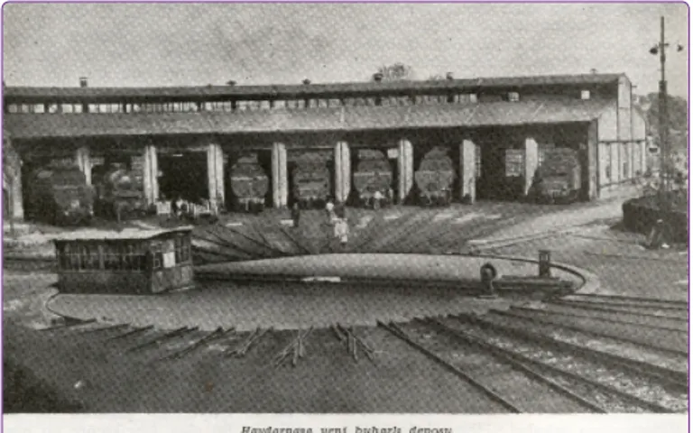Şekil 16. Demiryol Dergisinde (1960) “Haydarpaşa Yeni Buharlı Depo- Depo-su” başlıklı yayınlanan resim.