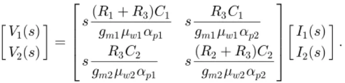 Fig. 5 (e), the two-port network matrix equations become