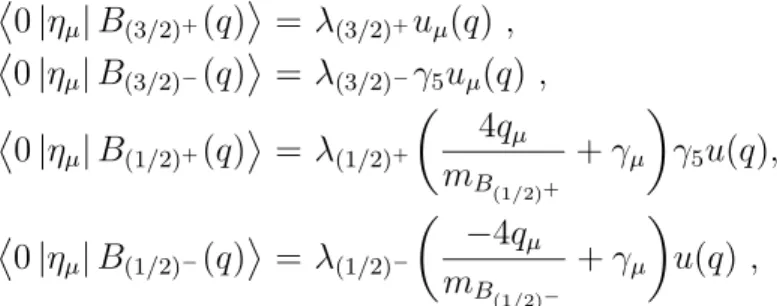 Table 1: The quark contents of the triply heavy spin–3/2 baryons.