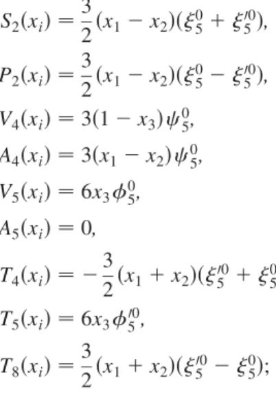 TABLE V. Relations between the calligraphic functions and 