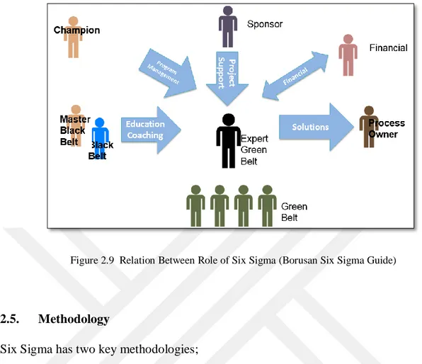 Figure 2.9  Relation Between Role of Six Sigma (Borusan Six Sigma Guide)  