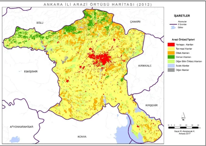 Şekil 8. Ankara ili 2006 yılı arazi örtüsü 