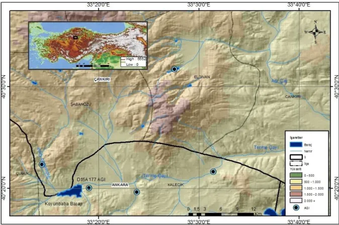 Şekil 1. Çalışma bölgesi lokasyon haritası. 