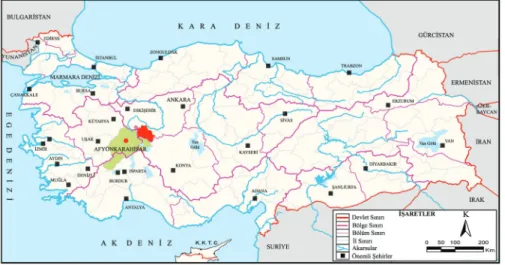 Şekil 1. Emirdağ ilçesinin Türkiye’deki yeri. 