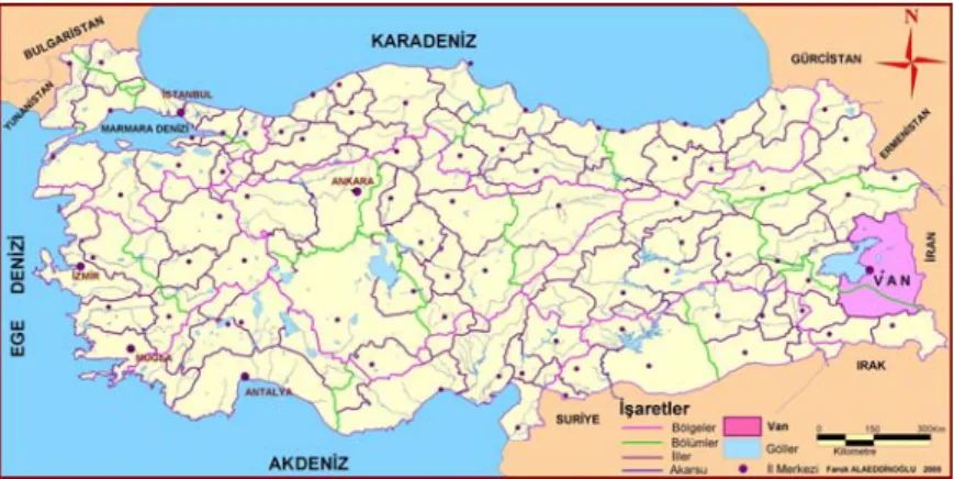 Şekil 1.Van ili coğrafi konum haritası 