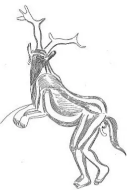 Fig. 3: “The god of Trois Frères” or the “Sorcerer” (Bataille, 1955: 136). 