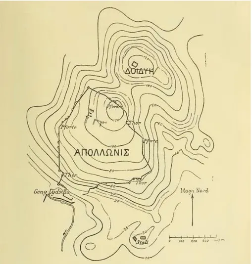 Şekil 1: Apollonis’in Surlarının Çizimi (Conze – Schuchhardt 1899, 155) 