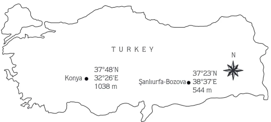 Figure 3. Sampling localities in Turkey, with coordinates and altitudes.
