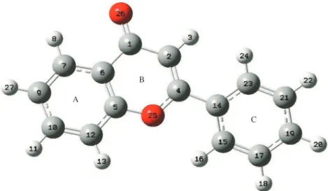 Figure 3. Flavone structure and atoms numbering.