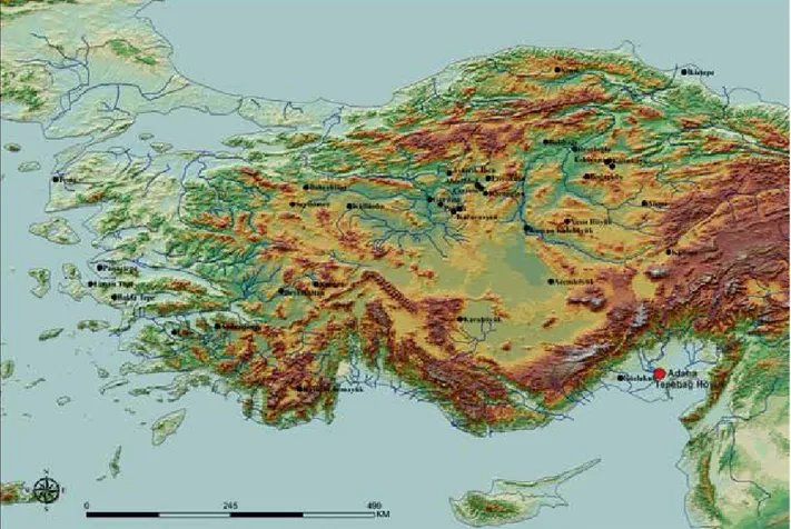 Fig.	1			Location	and	setting	of	Tepebağ	Höyük.	 Res. 1   Tepebağ Höyüğün Yeri ve Konumu.