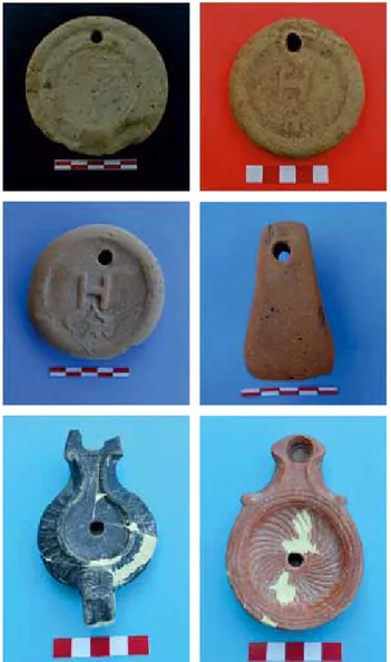 Fig.	6			Weights	and	oil	lamp	from	the	Hellenistic	and	  Roman	periods.