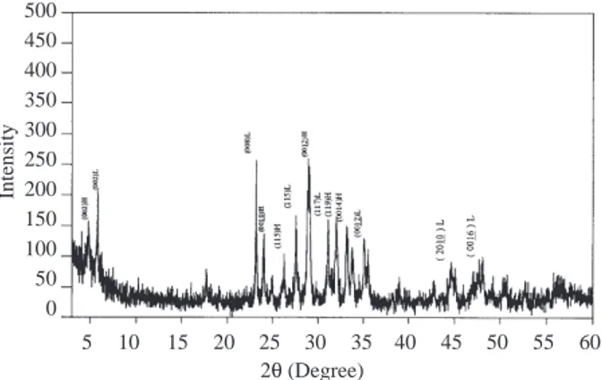 Figure 2b. X-ray diffraction patterns for the sample sintered 100 h.