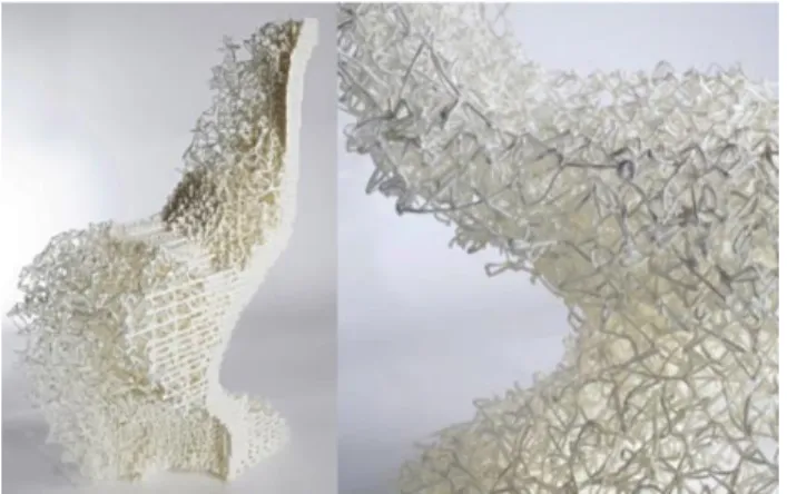 Figure 21. Manufacturing furniture with 3D printer [9]  With layered manufacturing method, a dimensional object can  be  copied  and  if  it  has  any  mechanical  function,  the  newly  created object can also carry out these functions