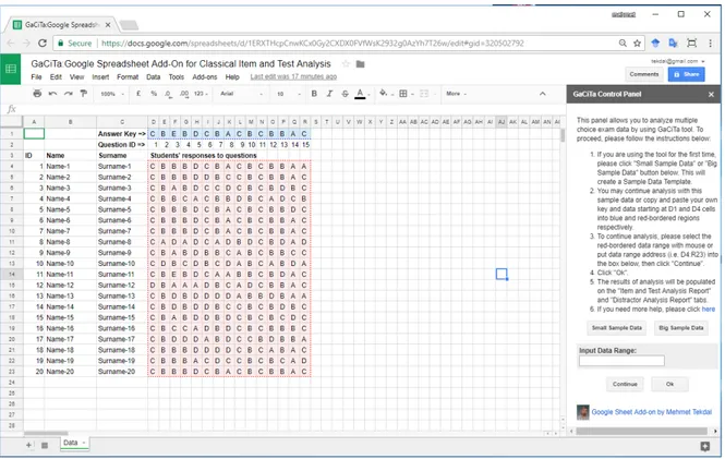 Figure 1. The GaCiTa data editor 