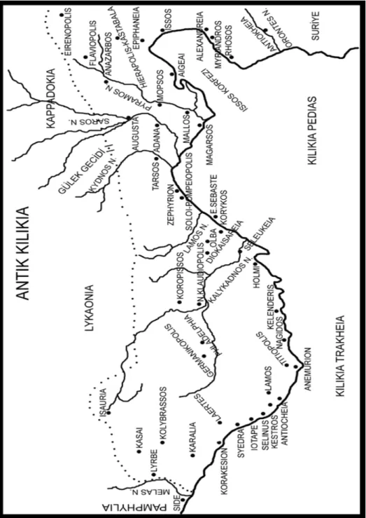Şekil 1. Antik Kilikia Haritası 