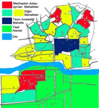 ġekil 3.6:  Safevi Ġmparatorluğunda, Ġsfahan kentinin Mahalleleri(Haneda, 2001: 