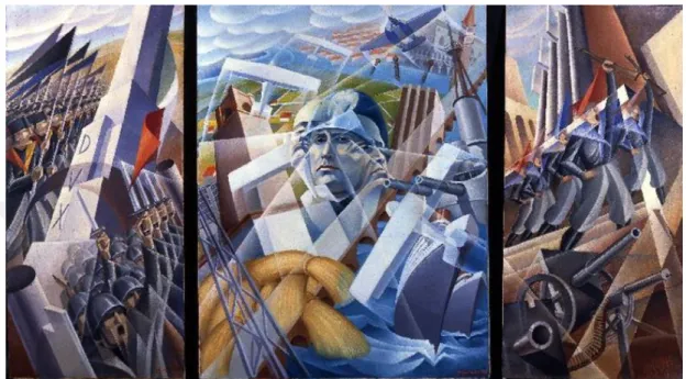 Şekil 2.12.: Alessandro Bruschetti ''Faşist Sentez'',1935,Kontrplak Üzerine  Yağlıboya,1.55x2x82 m