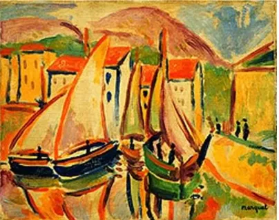 Şekil 3.8: Albert Marquet, “Balıkçı Tekneleri”, 1906, Tuval Üzeri Yağlıboya,  24.2x19.4 cm, Hood Museum of Art