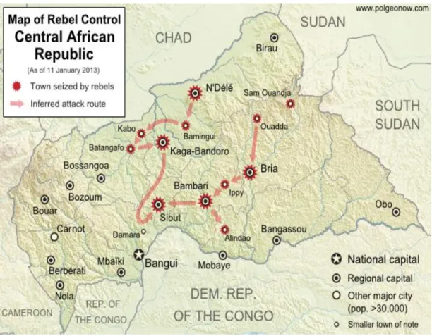 Figure 3.2: Map of CAR. 