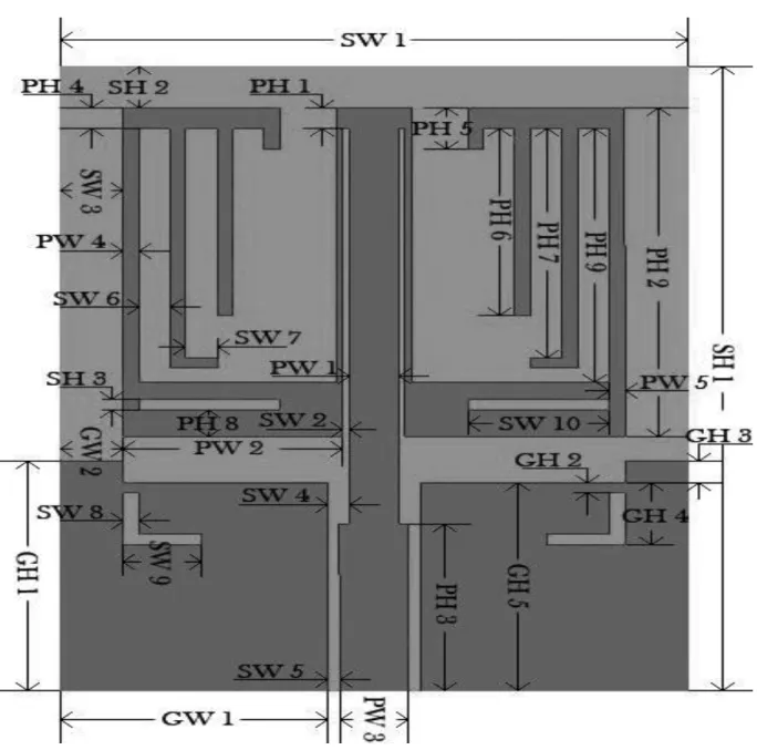 Figure 3:  Geometry of the proposed antenna. 
