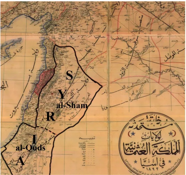 Figure 3.1: The Ottoman Map Of Syria After 1846. 
