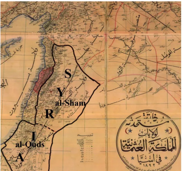 Figure 3.1: The Ottoman Map Of Syria After 1846. 