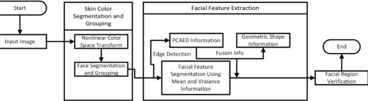 Figure 8: Flow Chart of Face Recognition using Color Image Feature Extraction  2. Face Detection by Color and Multilayer Feedforward Neural Network Method 