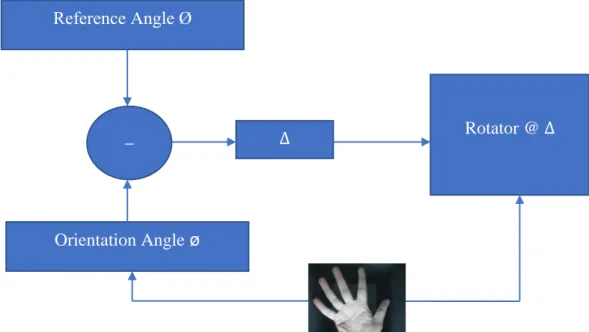 Figure 3.6: Angle normalization (reorientation process) paradigm. 