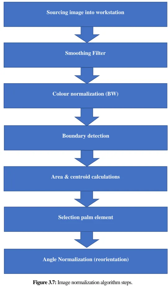 Figure 3.7: Image normalization algorithm steps. 