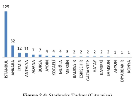 Figure 2.4: Starbucks Turkey (City wise)  