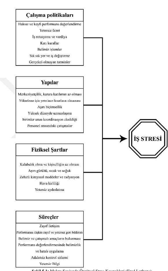 Şekil 5.1: Makro Seviyede Örgütsel Stres Kaynaklari (Fred Luthans)